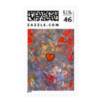 Titled:  Bravery  ~  Bold modern art heart postage