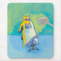 Titled: Cat Dentist - fun unique whimsical art mousepad