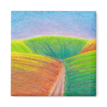 Titled:  Crops - colorful crayola crayon ART magnets