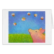 Titled:  Cupcakes  ~  Happy pig cards