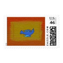 Titled:  Dead  -  beautiful modern folk art bird stamps