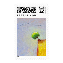 Titled:  Defiant - Tree on the edge inspirational Postage