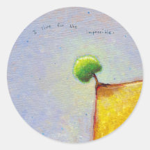 Titled:  Defiant - Tree on the edge inspirational Round Stickers