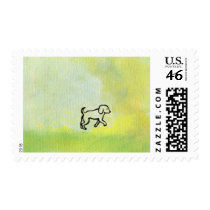 Titled:  Digger - fun dog art postage