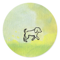 Titled:  Digger - fun dog art stickers
