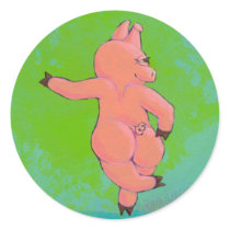 Titled:  Elusive Irish Dancing Pig stickers