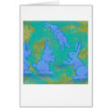 Titled:  Floating Blue - bunny rabbit modern ART cards