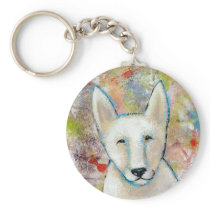 Titled:  Fred is a Happy Dog keychains