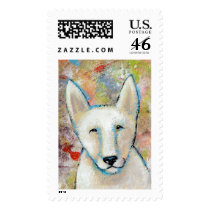 Titled:  Fred is a Happy Dog postage