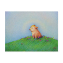 Titled: Heaven - beautiful golden puppy dog postcards by flyinggirl Titled: Heaven - beautiful golden puppy dog postcards