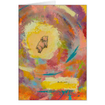 Titled:  (In Motion) Action - flying pot belly pig cards
