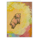 Titled: (In Motion) Action - flying pot belly pig card