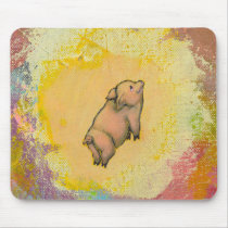 Titled:  (In Motion) Action - flying pot belly pig mousepads