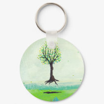 Titled:  (In Motion) Simple - Floating tree ART keychains