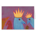 Titled: Let's Wear Crowns - FUN BIRD ART card
