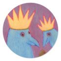 Titled: Let's Wear Crowns - FUN BIRD ART sticker