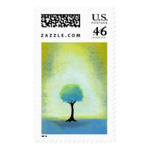 Titled:  Lighting - pretty peaceful tree postage