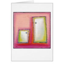 Titled:  Listening - fun contemporary abstract art cards