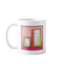 Titled:  Listening - fun contemporary abstract art mugs