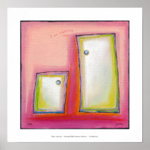 Titled:  Listening - fun contemporary abstract art posters