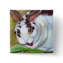 Titled: Mama's Best Boy - Fun pet house rabbit art buttons