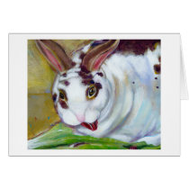 Titled: Mama's Best Boy - Fun pet house rabbit art cards