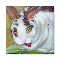 Titled: Mama's Best Boy - Fun pet house rabbit art magnets