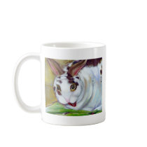 Titled: Mama's Best Boy - Fun pet house rabbit art mugs