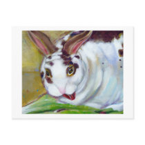 Titled: Mama's Best Boy - Fun pet house rabbit art postcards