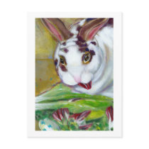 Titled: Mama's Best Boy - Fun pet house rabbit art postcards