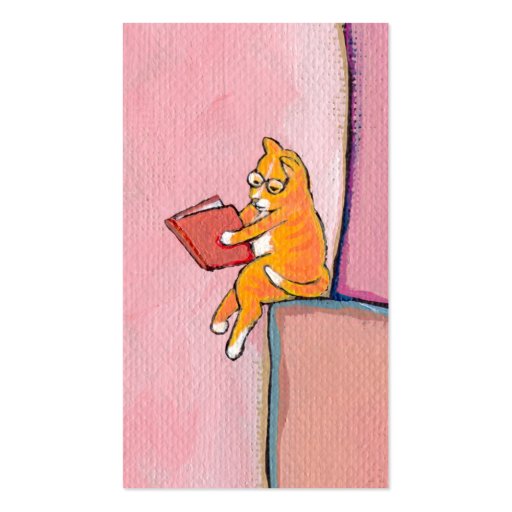 Titled:  Marmalade Prefers Solitude - fun cat art Business Card Template (front side)