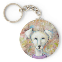 Titled:  Missy is a Happy Dog keychains
