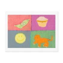 Titled:  Money.  A Cupcake.  A Tiger.  God. - ART postcards