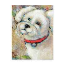 Titled:  Mookie is a Happy Dog postcards