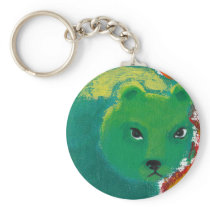 Titled:  My Friend is a Bear - fun angry art keychains