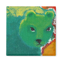 Titled:  My Friend is a Bear - fun angry art magnets