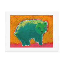 Titled:  My Friend is a Bear - fun angry art postcards