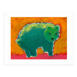 Titled:  My Friend is a Bear - fun angry art Post Cards