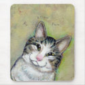 Titled: My Middle Name is Trouble - fun cat art mousepad