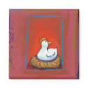 Titled:  One Hen - Eggs laying CHICKEN ART fun magnets