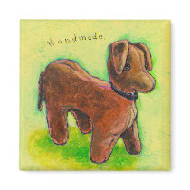 Titled: One of a Kind - handmade stuffed toy dog magnets by SimpleTerms Titled: One of a Kind - handmade stuffed toy dog magnets