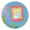 Titled: Plotting, Scheming... - fun unique cat art sticker