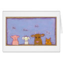Titled: Power of No - negative pig goat cow cat card
