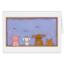 Titled: Power of No - pig goat cow cat CUSTOMIZED cards