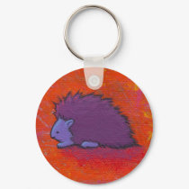 Titled:  Prickly - Fun colorful porcupine art keychains