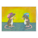 Titled: Rats in Hats - Fun silly happy rodent ART card