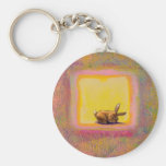 Titled:  Respite - Peaceful sleeping rabbit ART Keychain