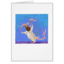 Titled: Rhythmic Gymnastics - fun happy rat art card