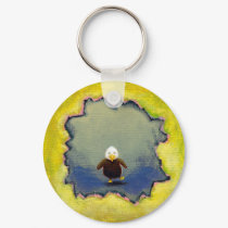 Titled:  Self Portrait  -  Baby bald eagle keychains