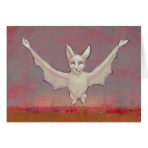 Titled:  Shaman - Unique albino bat cards